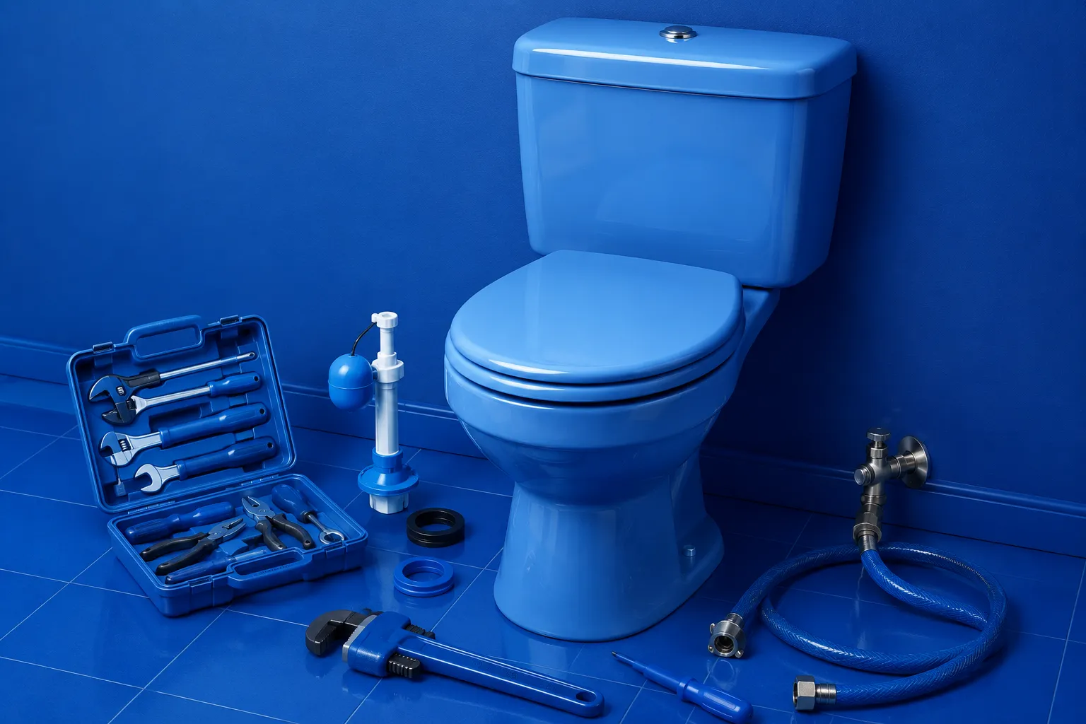 Modern white toilet in a clean residential bathroom.